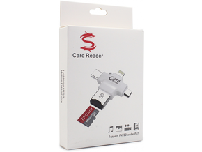 Čitač kartica za iPhone + Type C + micro USB