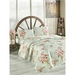 Alanur - Mint MintPinkYellowGreen Double Quilted Bedspread Set