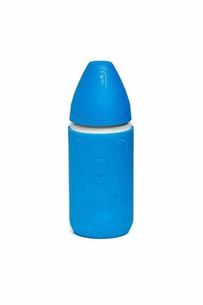 Suavinex staklena flašica za bebe 3P S tamno plava