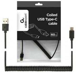CC-USB2C-AMCM-0.6M Gembird Spiralni USB 2.0 AM na USB-C kabl