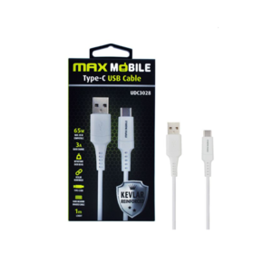 Max Mobile Kabl za brzo punjenje Kevlar Type-C - Beli