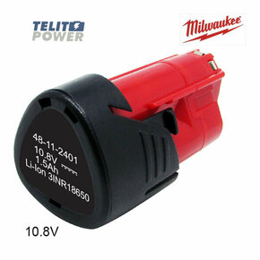 Baterija za ručni alat MILWAUKEE M12 Li-Ion 10.8V 1500mAh&nbsp;  Konfiguracija osnovne ponude se sastoji od 3 SAMSUNG Li-Ion baterije 3.6 V&nbsp; 1500mAh - IN18650-15M Odgovara modelima: 48-11-2401 48-11-2402 48-11-2411 C12 B C12 BX...
