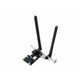 Mercusys MA86XE AXE5400 Tri-Band Wi-Fi 6E Bluetooth PCI Express Adapter, 2402 Mbps at 6 GHz + 2402 Mbps at 5 GHz + 574 Mbps at 2.4 GHz, 2× High Gain Tri-Band Ext. Antennas,Wi-Fi 6E,MU-MIMO,OFDMA,1024 QAM,HE160,WPA3,Bluetooth5.2, Intel Wi-Fi6E Chipse