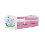 Babydreams krevet+podnica+dušek 90x164x61 cm beli/roze/print slona