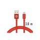 Data kabl tekstil USB na TIP C 3m crveni