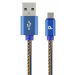 CC-USB2J-AMmBM-2M-BL Gembird Premium jeans (denim) Micro-USB cable with metal connectors, 2 m, blue