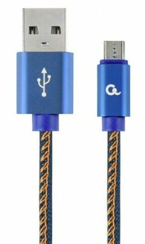 CC-USB2J-AMmBM-2M-BL Gembird Premium jeans (denim) Micro-USB cable with metal connectors