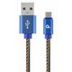 CC-USB2J-AMmBM-2M-BL Gembird Premium jeans (denim) Micro-USB cable with metal connectors, 2 m, blue