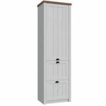 Ormar Provence 1 vrata+2 fioke 62x42x198 cm bela/tamni hrast