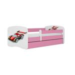 Babydreams krevet+podnica+dušek 90x184x61 cm beli/roze/print auto