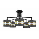 luster/visilica-ANDY viseća lampa crna 5X40W E27 crna+zlatna abažur