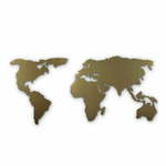 WALLXPERT World Map Silhouette Gold