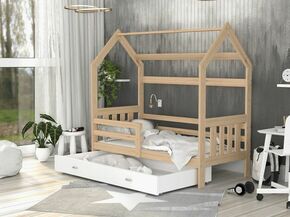 Drveni Dečiji Krevet Domek 2 - Svetlo Drvo - 190x80 Cm