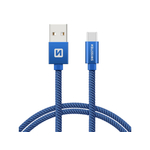 Data kabl tekstil USB na TIP C 1.2m plav