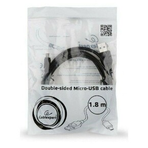 CC USB2 AMmDM 6 Gembird USB 2 0 AM to Double sided Micro USB cable black 1 8m