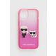 Karl Lagerfeld Futrola za iPhone 13 Pink Karl &amp; Choupette Head Gradient