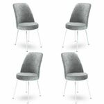 Dexa - Grey, White GreyWhite Chair Set (4 Pieces)