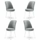 Dexa - Grey, White GreyWhite Chair Set (4 Pieces)