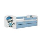 Babydreams krevet+podnica+dušek 80x144x61 cm beli/plavi/print rakun