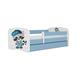 Babydreams krevet+podnica+dušek 80x144x61 cm beli/plavi/print rakun
