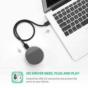 Ugreen Kabl US128 USB A 3.0 M/M 2m