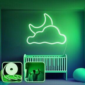 OPVIQ Zidna LED dekoracija Good Night Medium Green