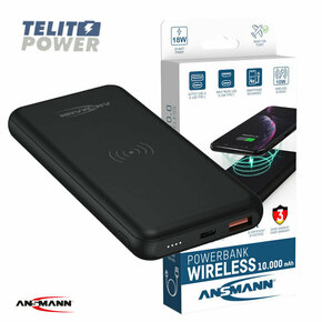 Powerbank 10000mAh PB218 wireless - ANSMANNBroj modela: 1700-0135 Eksterni punjivi baterijski paket sa bežičnim punjenjem do 10W