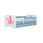 Babydreams krevet sa podnicom i dušekom 90x164x61 cm plavi/print princeze