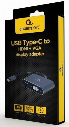 A-USB3C-HDMIVGA-01 Gembird USB Type-C to HDMI + VGA display adapter