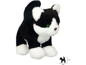 Plišana mačka crno bela aan green k8711