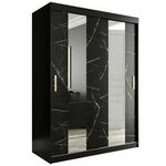 Marble ormar 2 vrata/ogledalo 150x62x200 crni