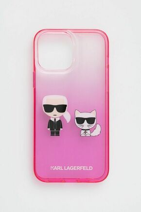 Karl Lagerfeld Futrola za iPhone 13 Pro Max Pink Karl &amp; Choupette Head Gradient
