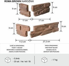 Betonski kameni ugao Roma Brown