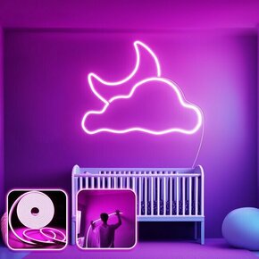 OPVIQ Zidna LED dekoracija Good Night Medium Pink