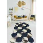 Conceptum Hypnose Circle - Gold GoldDark BlueBeige Carpet (100 x 200)