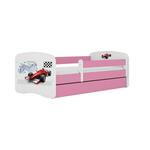 Babydreams krevet+podnica+dušek 90x184x61 cm beli/roze/print formula