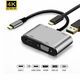 Linkom Adapter-konvertor TIP C na HDMI 4K + VGA + TIP C + USB 3.0