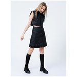 Factory Normal Waist Basic Quilted Patterned Black Women's Skirt - MODEL14-ALT