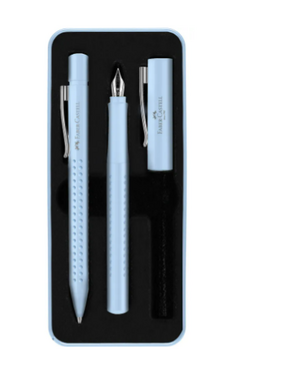 FABER CASTELL SET hemijska olovka i naliv pero - PLAVI