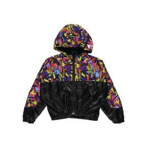 Girls Patterned Block Piece and Hooded Raincoat