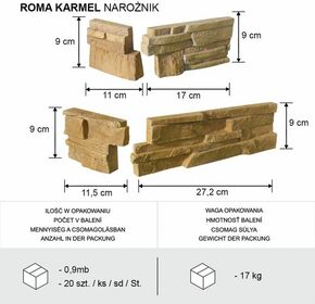 Betonski kameni ugao Roma Caramel
