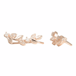 J&amp;B Jewellery 925 Srebrne minđuše koje prate liniju uha sa Roze pozlatom 017- Rose gold