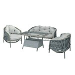 Lerra (1+1+3+Sehpa) Grey Garden Lounge Set