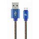 CC-USB2J-AMCM-1M-BL Gembird Premium jeans (denim) Type-C USB cable with metal connectors, 1m, blue