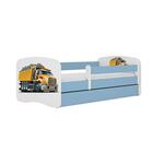 Babydreams krevet+podnica+dušek 80x144x61 cm beli/plavi/print kamion