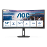 AOC U34V5C monitor, VA, 34", 21:9, 3440x1440, 100Hz, USB-C, HDMI, Display port, USB