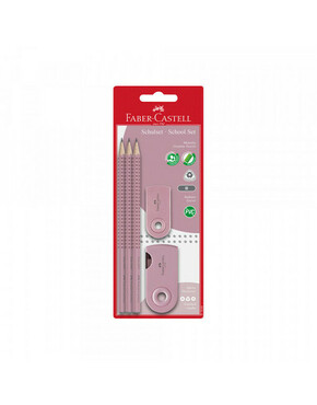 Grafitna olovka FC set polyblister 2 graf ol pink + rezač + gumica Sleeve