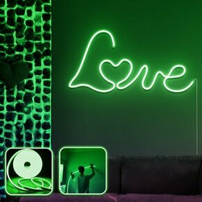 OPVIQ Zidna LED dekoracija Love in Love Large Green