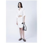 Factory Shirt Collar Plain Mini White Women's Dress IVES