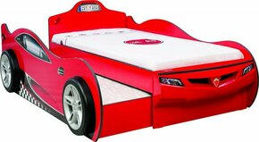 HANAH HOME Dečiji krevet Coupe Carbed (With Friend Bed) (Red) (90X190 90X180)